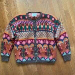 Susan Bristol Multicolor Knit Sweater. Vintage 1990